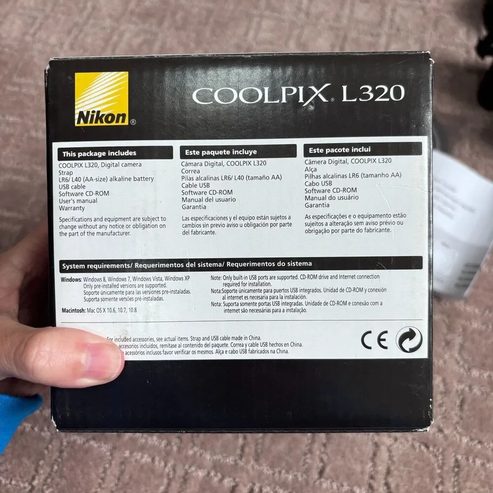 Nikon COOLPIX L320 Camera 16.1MP 26x Optical Zoom Lens-shift VR Black TESTED